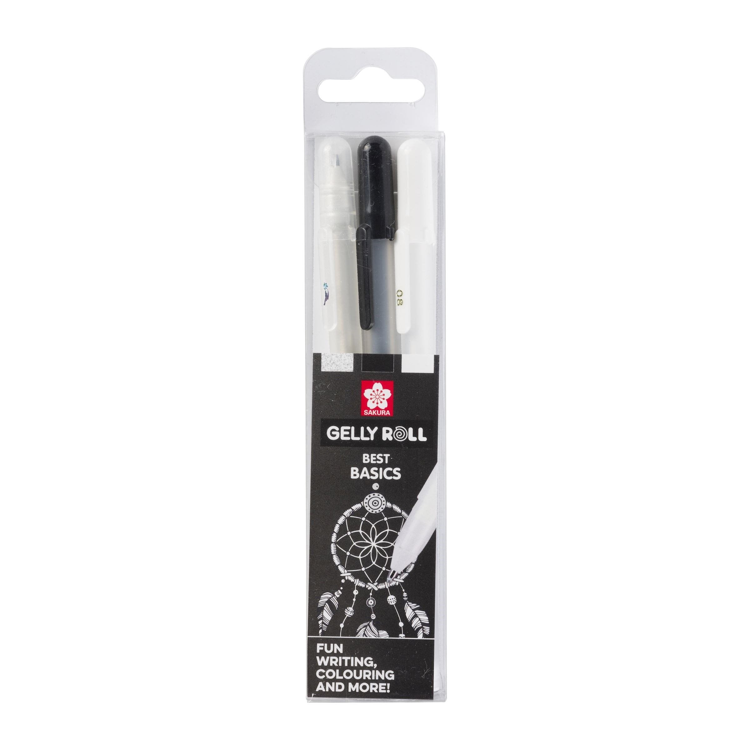 Talens Sakura Bolígrafos Gelly Roll Mixed Estuche De 3 Transparente/Negro/Blanco
