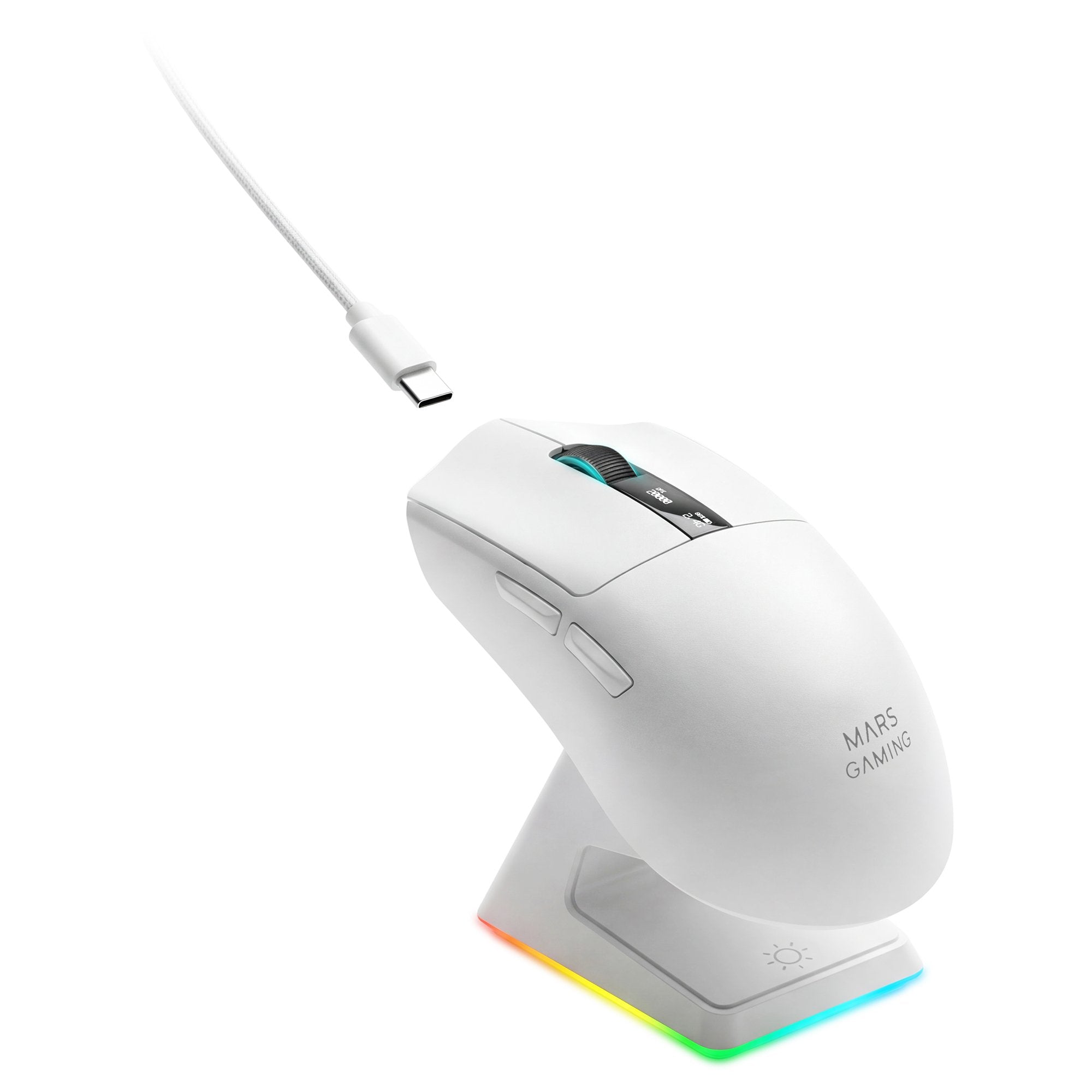 Ratón Gaming Inalámbrico Mars Gaming Mmw-Elite Batería Recargable Hasta 20000 Dpi Blanco