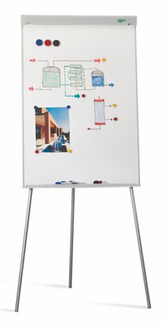 Faibo Pizarra/Caballete Metalico 700x1020mm - Superficie Magnetica - Bandeja Para Rotuladores - Blanco
