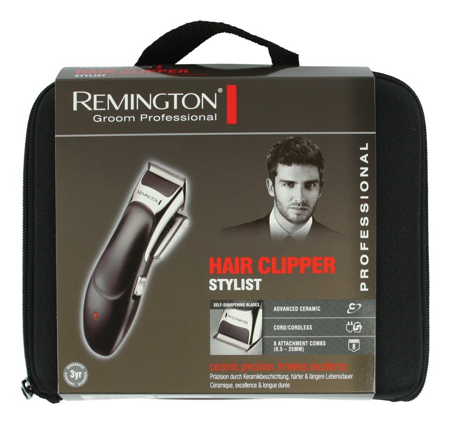 Remington Cortapelos Stylist, Con Cable E Inalámbrico, Cuchillas De Cerámica Avanzada, 8 Peines, 40 Min Autonomía, Palanca Selección Longitud, Maletín Y 5 Accesorios - Hc363c