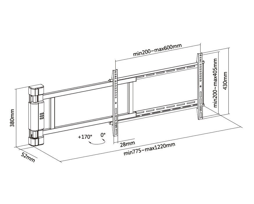 Equip Soporte De Pared Oscilante Motorizado Para Tv De 32"-75"