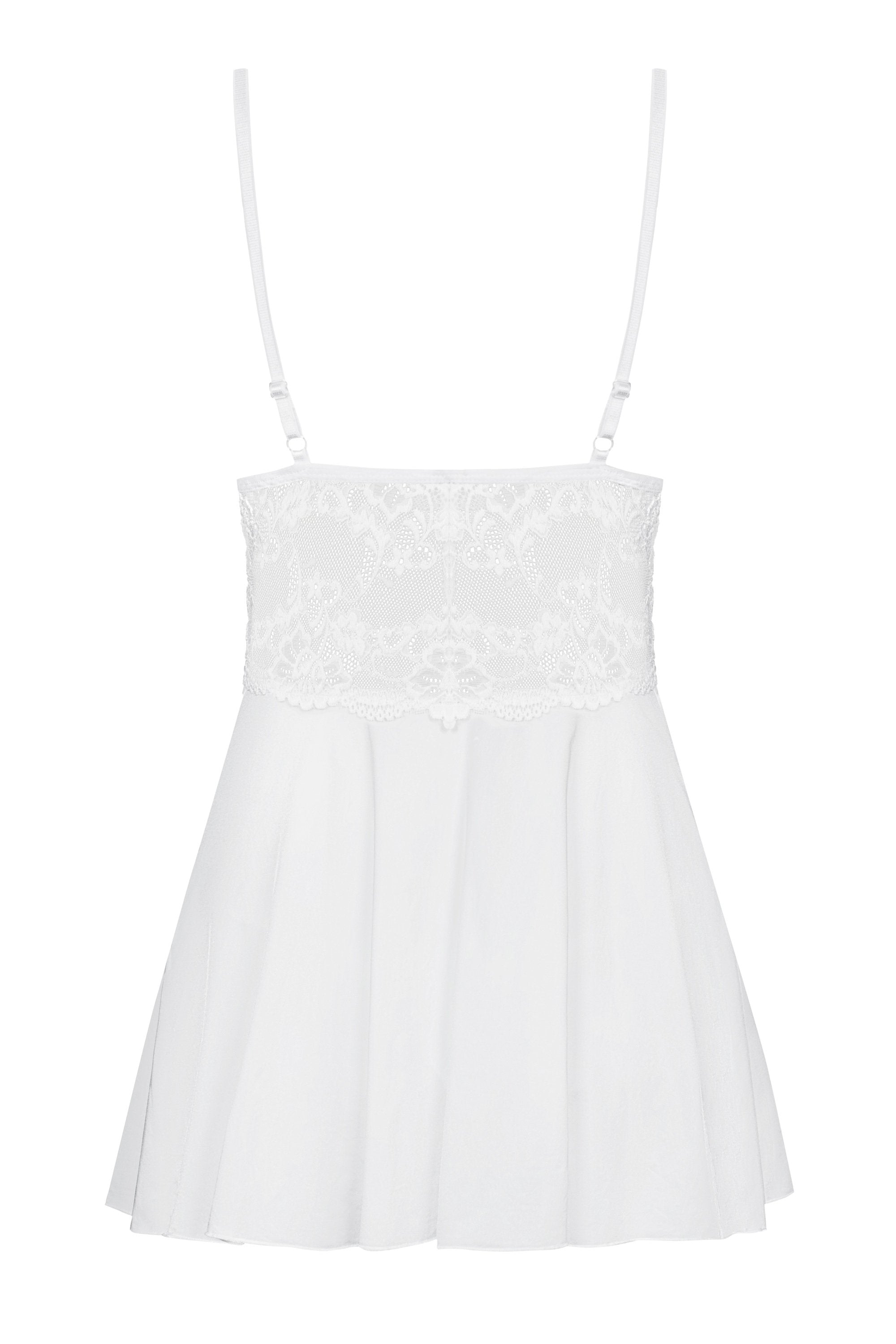 Babydoll Y Tanga Color Blanco Talla (Interno):S/M