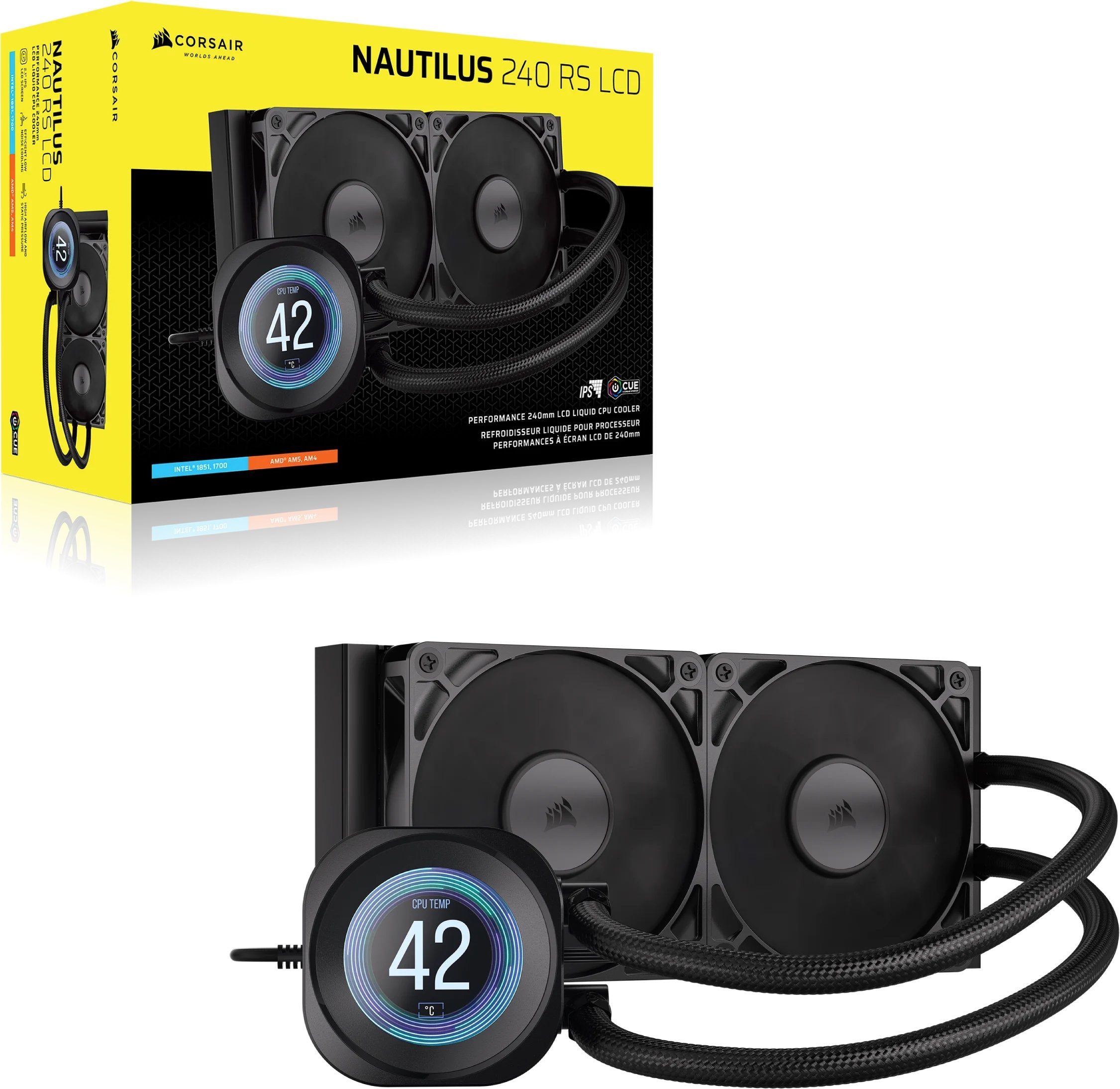 EAN 840440400332 - Corsair Nautilus 240 RS LCD Procesador Sistema de refrigeración líquida todo en uno 12 cm Negro 1 pieza(s) imagen 2