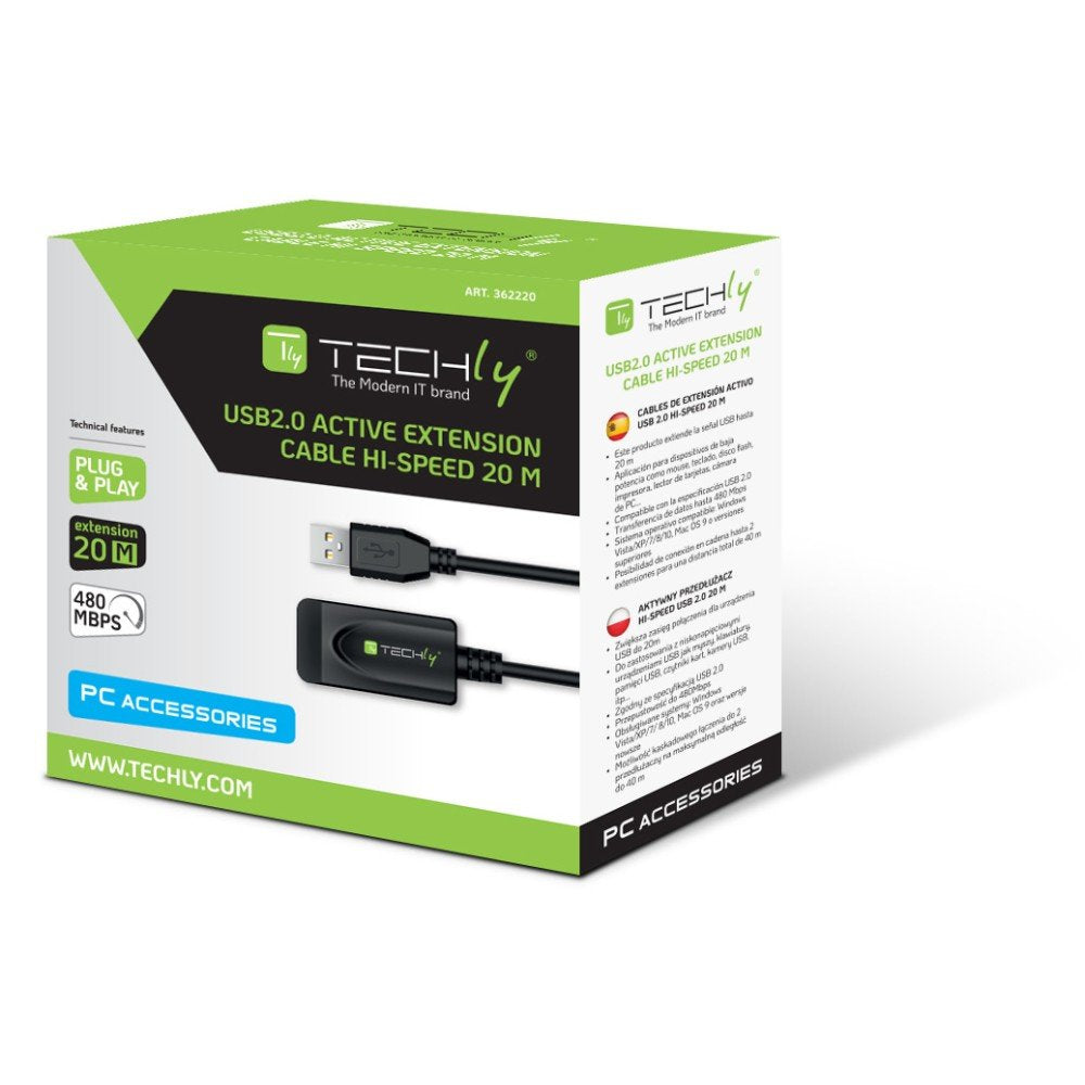 Techly Iusb-Rep220ty3 Cable Usb 20 M Usb 2.0 Usb A Negro