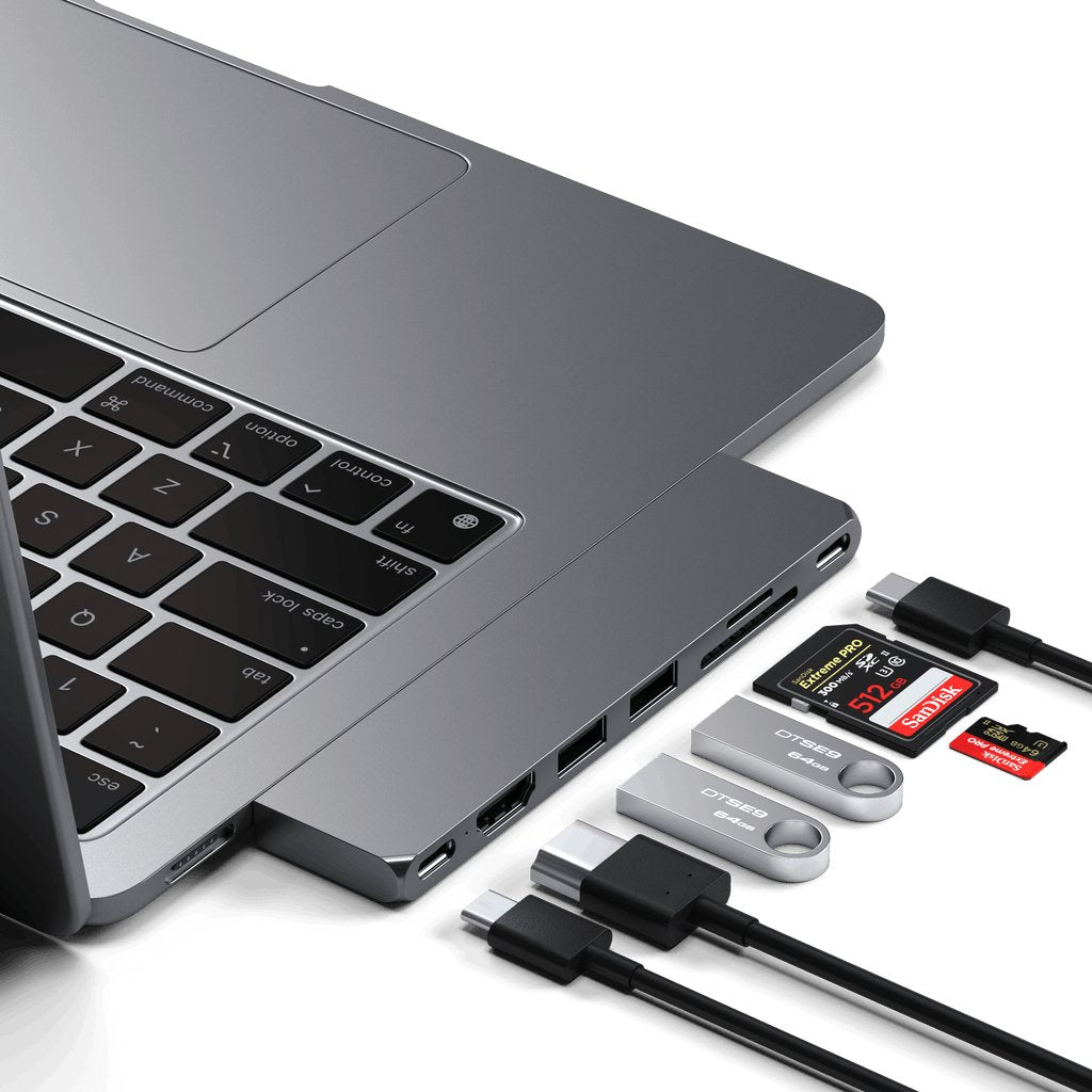 Satechi St-Hucphsm Base Para Portátil Y Replicador De Puertos Acoplamiento Usb 3.2 Gen 2 (3.1 Gen 2) Type-C Gris