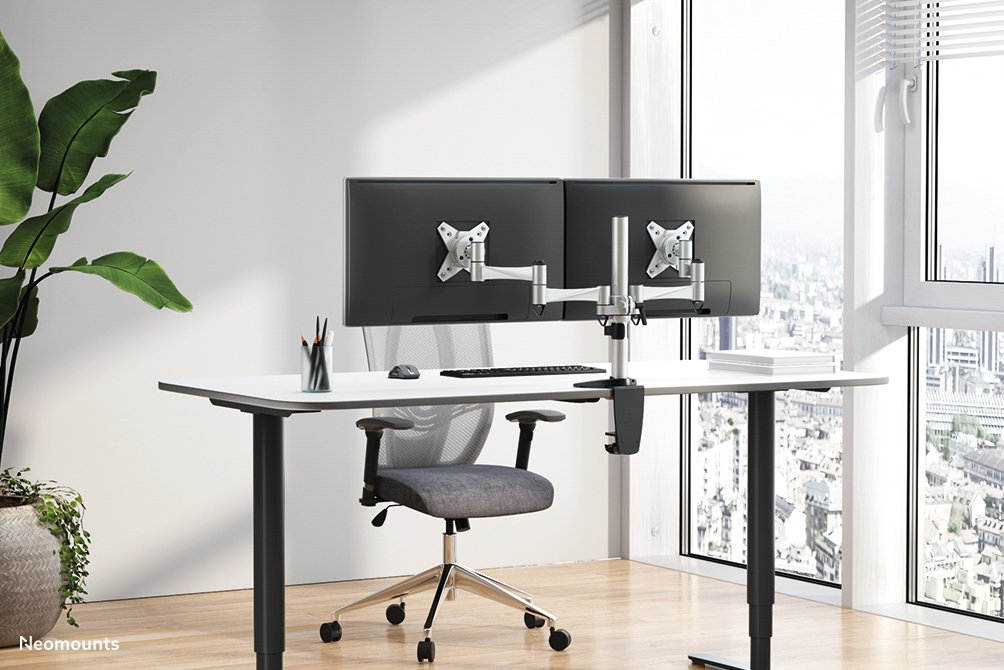 EAN 8717371443696 - Neomounts FPMA-D1330DSILVER soporte para monitor 68,6 cm (27") Escritorio Plata imagen 4