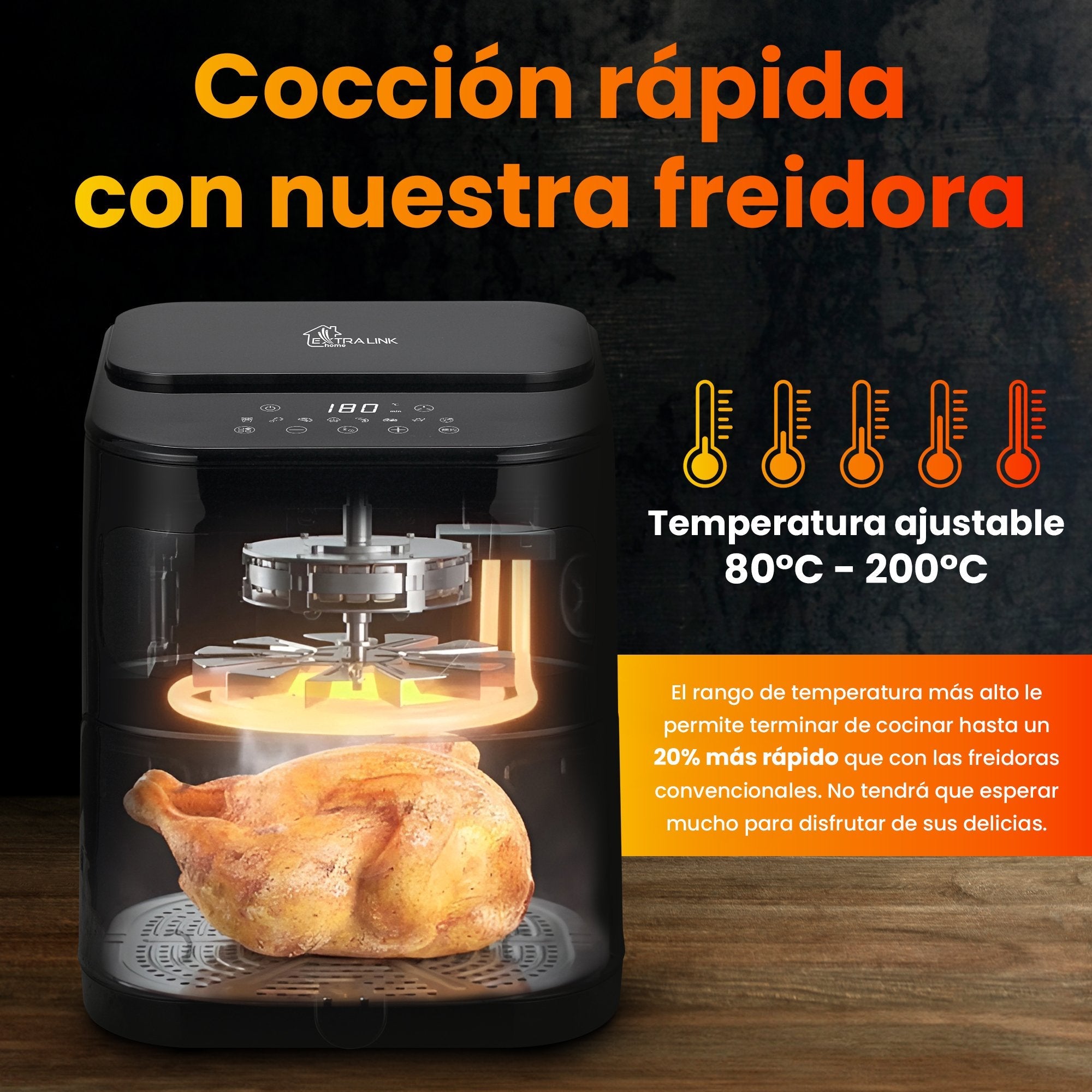 Extralink Home Air Fryer 5.2l Eu Sj-520