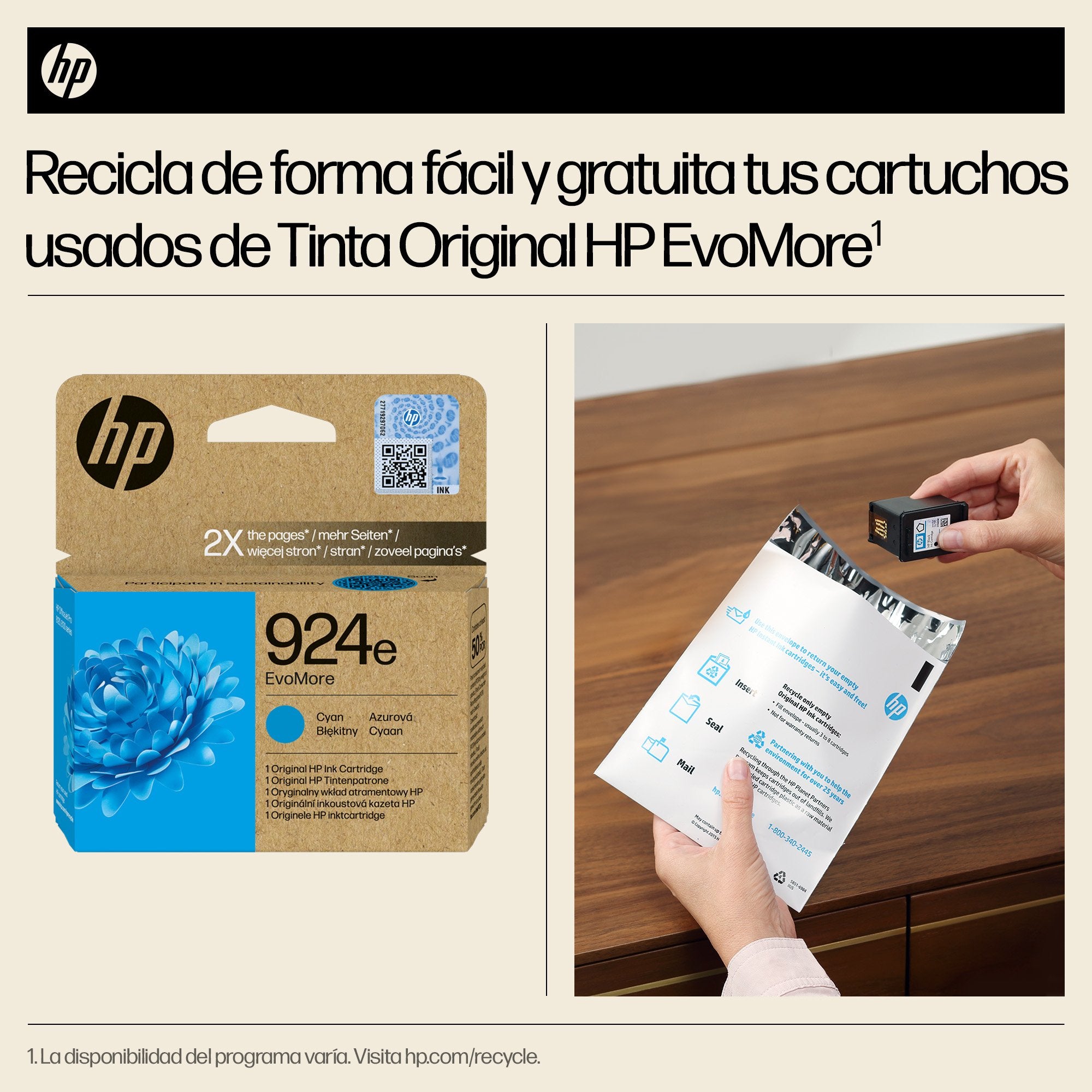 EAN 0196786147425 - HP 924e EvoMore Cyan Original Ink Cartridge cartucho de tinta 1 pieza(s) Alto rendimiento (XL) imagen 3