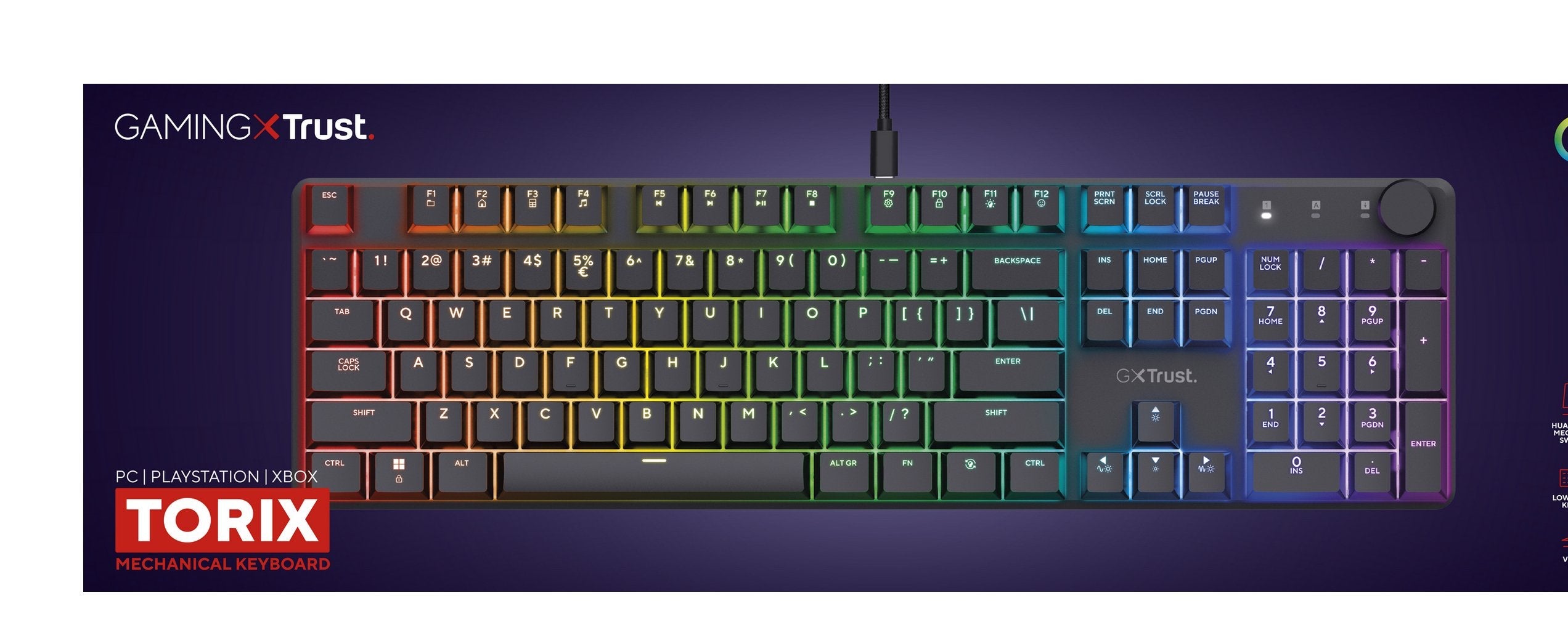 Trust Gxt 866 Torix Teclado Juego Usb Qwerty Internacional De Ee.Uu. Negro