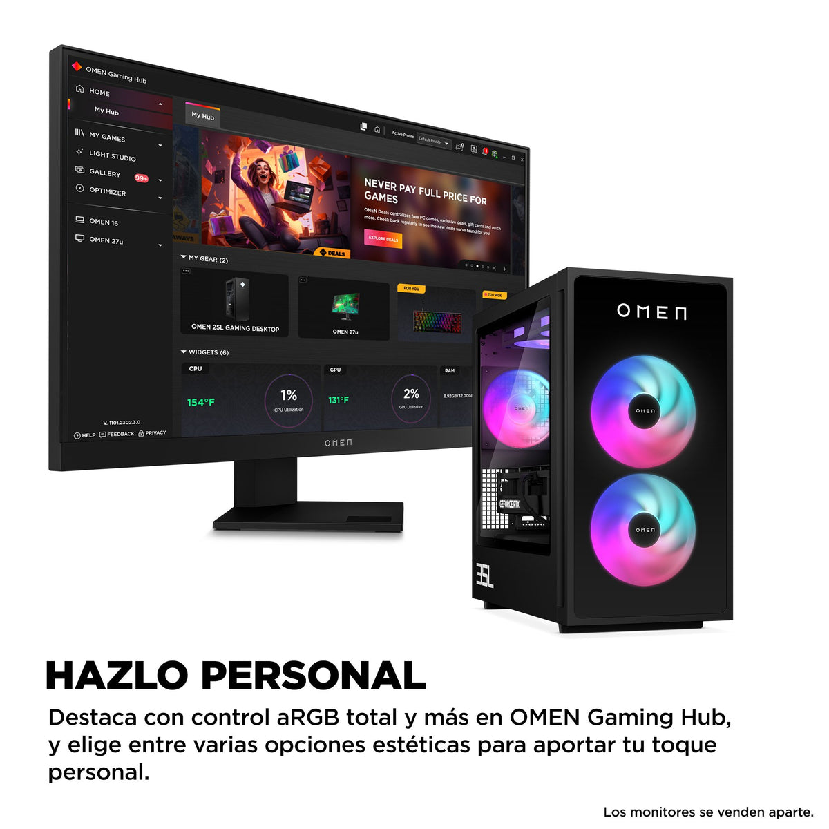 EAN 199251006036 - HP OMEN 35L GT16-0091ns Intel Core Ultra 7 265F 32 GB DDR5-SDRAM 1 TB SSD NVIDIA GeForce RTX 5070 Ti Windo imagen 7