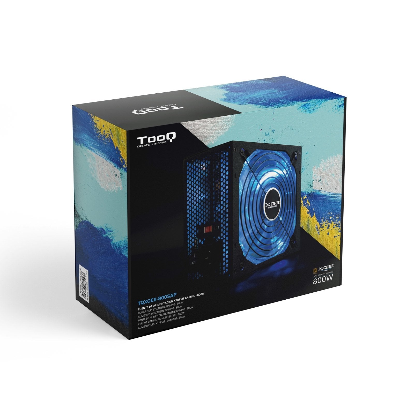 Tooq Xge Ii Fuente De Alimentacion Gaming 800w Atx 2.3 12v - Pfc Activo - Certificacion 80 Plus Bronze - Ventilador