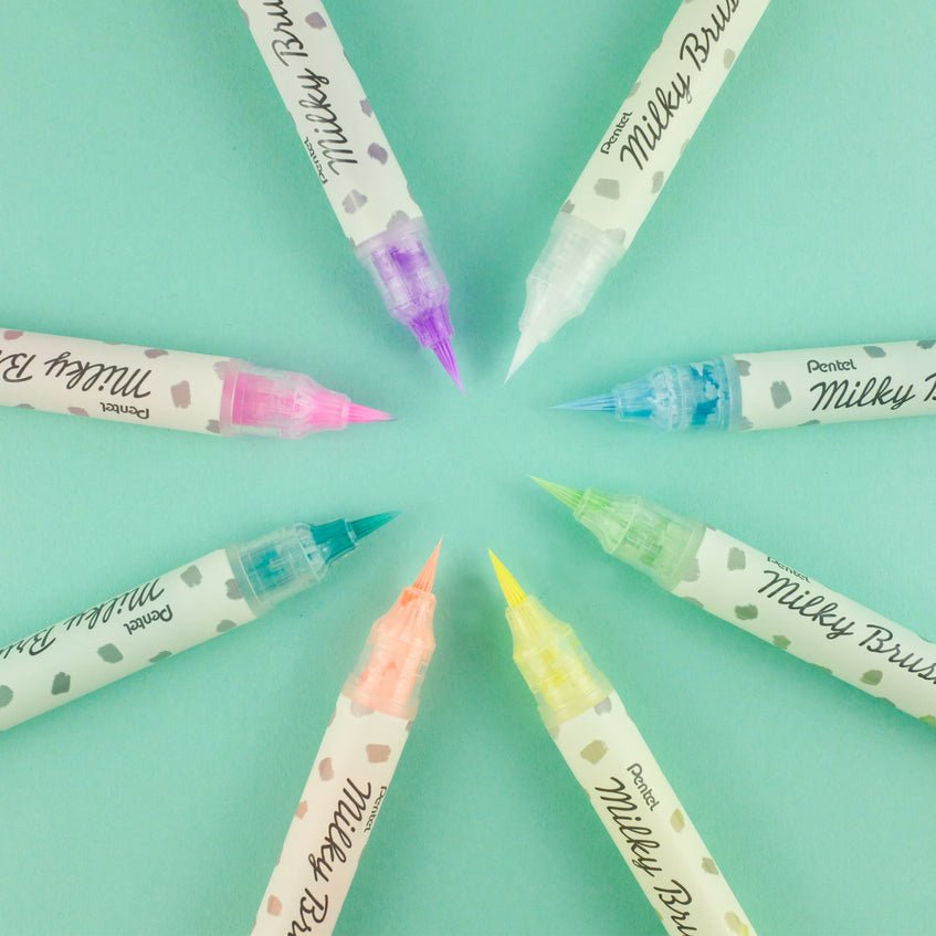 Pentel Rotulador Pincel Milky Brush Azul