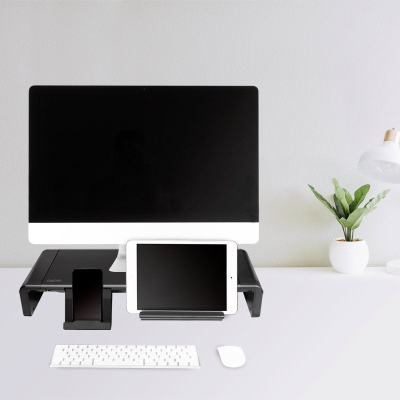 Elevador Monitor Logilink, 420-520mm, Plegable, Negro