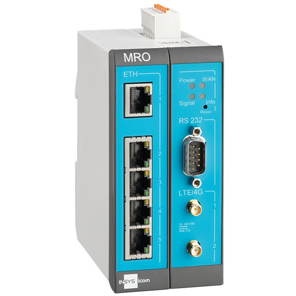 Insys Microelectronics Moros Mro-L200 Router 10 Gigabit Ethernet, 100 Gigabit Ethernet Azul, Gris, Blanco