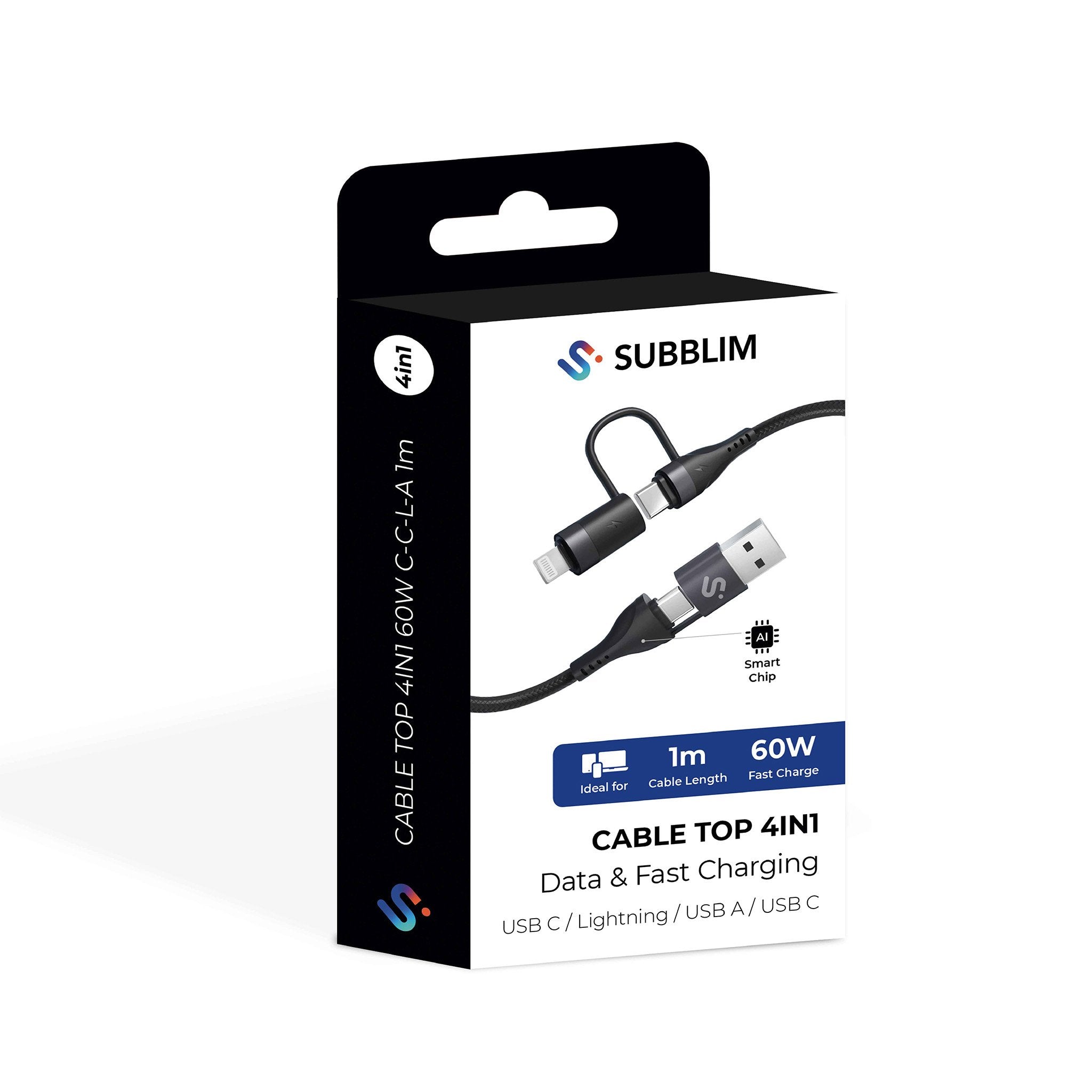 EAN 8436586743628 - SUBBLIM SUBCAB-4IN101 cable USB USB 2.0 USB C Negro imagen 6