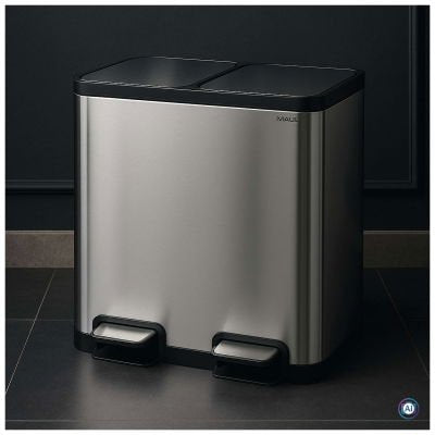 EAN 4002390095860 - MAUL 9502294 cubo de basura Rectangular Acero inoxidable Negro, Plata imagen 5