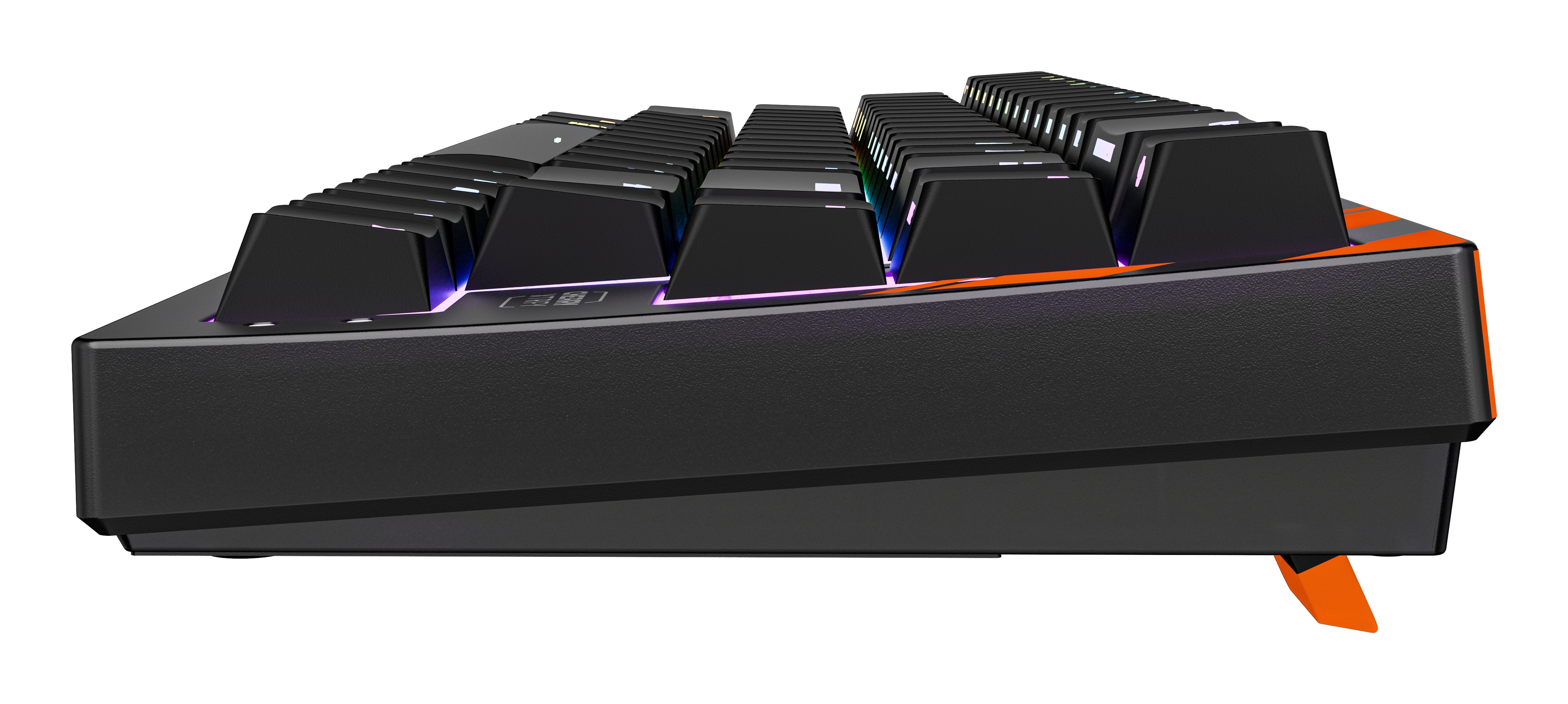 Cherry K5 Pro Tmr Compact, Con Cable, Usb, Mechanischer Switch, Azerty, Rgb-Led, Negro, Naranja