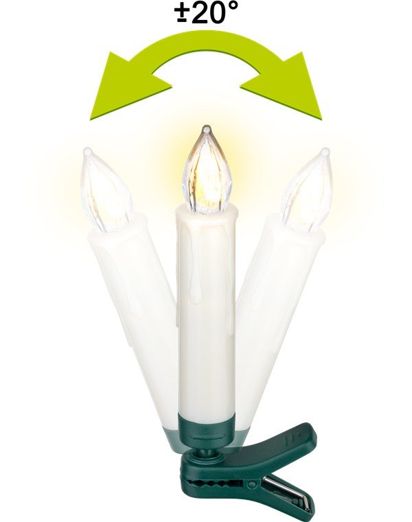 Kit 20 Velas Control Remoto Blancas Pinza Arbol