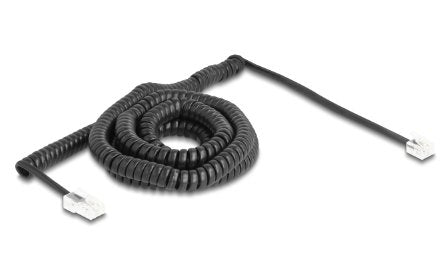 Delock Telefoncable Spiralcable Rj11 Stecker Zu Rj45 Stecker Schwarz 10 M