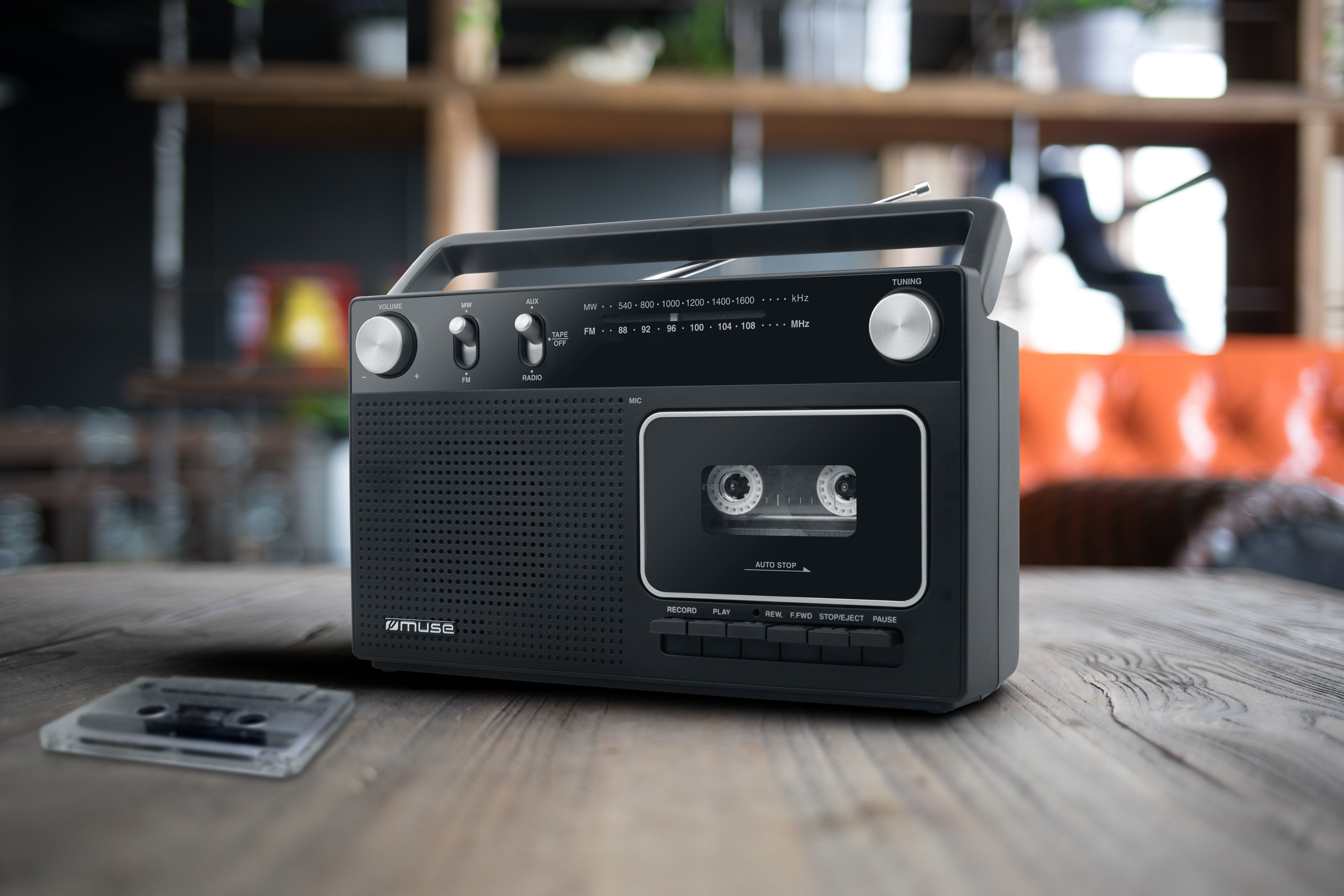 Radio Analógica Muse M-152 Rc - Cassette - Negro