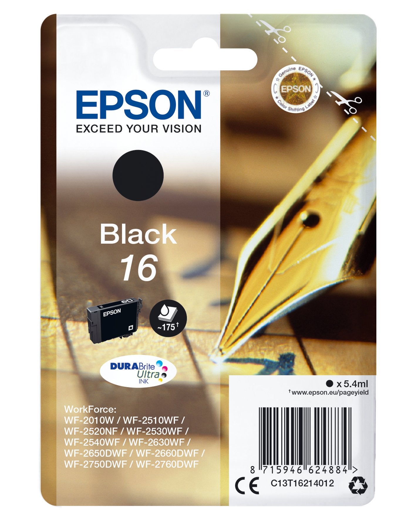 EAN 5057454503620 - Epson Pen and crossword C13T16214012 cartucho de tinta 1 pieza(s) Original Rendimiento estándar imagen 1
