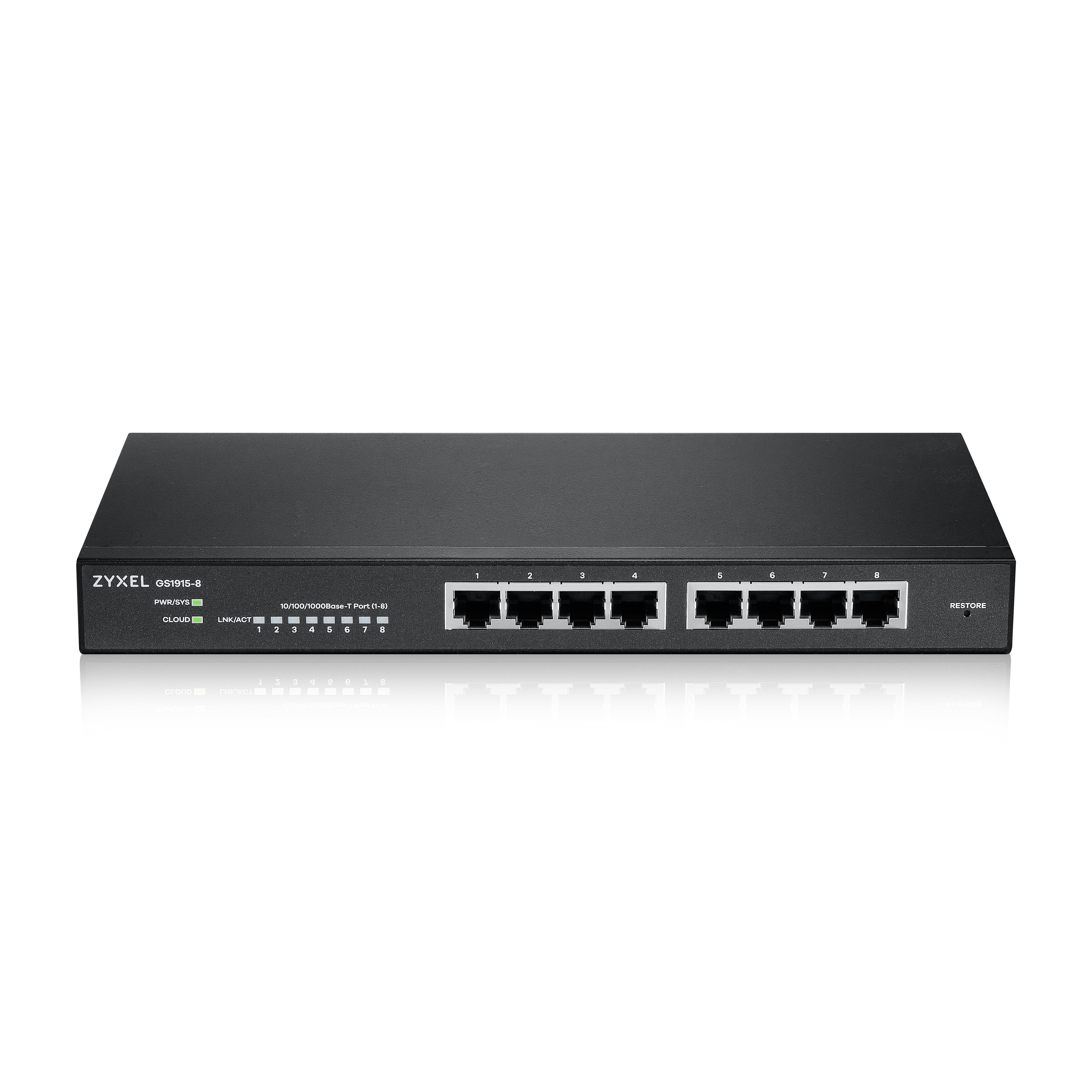 EAN 4718937621897 - Zyxel GS1915-8 Gestionado L2 Gigabit Ethernet (10/100/1000) Negro imagen 1