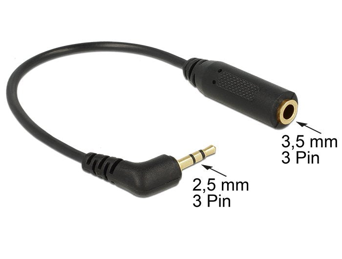 Delock Cable Jack Estéreo M/H De 2,5 Mm 3 Pin Estéreo