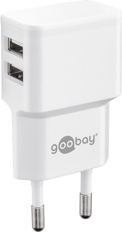 Goobay Juego De Carga Dual Micro-Usb 18 Vatios, Cargador Blanco, 2,4 A, Cable De 1 Metro Usb-A > Micro-Usb 44985