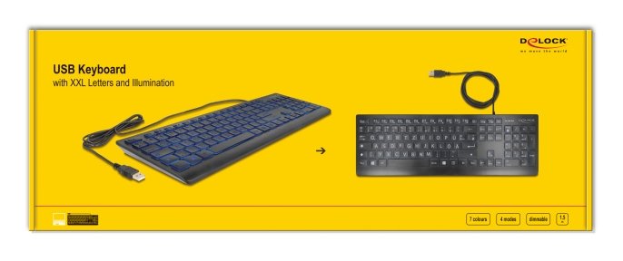 Delock Usb Teclado Cablegehnden 1,5 M Negro Con Xxl Bmb