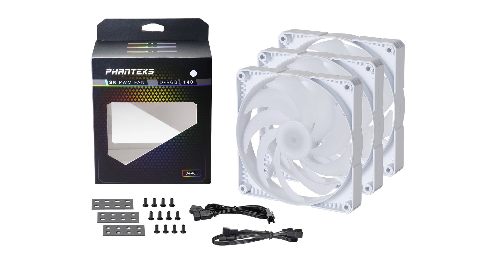 Phanteks Sk140 White Drgb Pwm Fan - 140mm Triple Pack