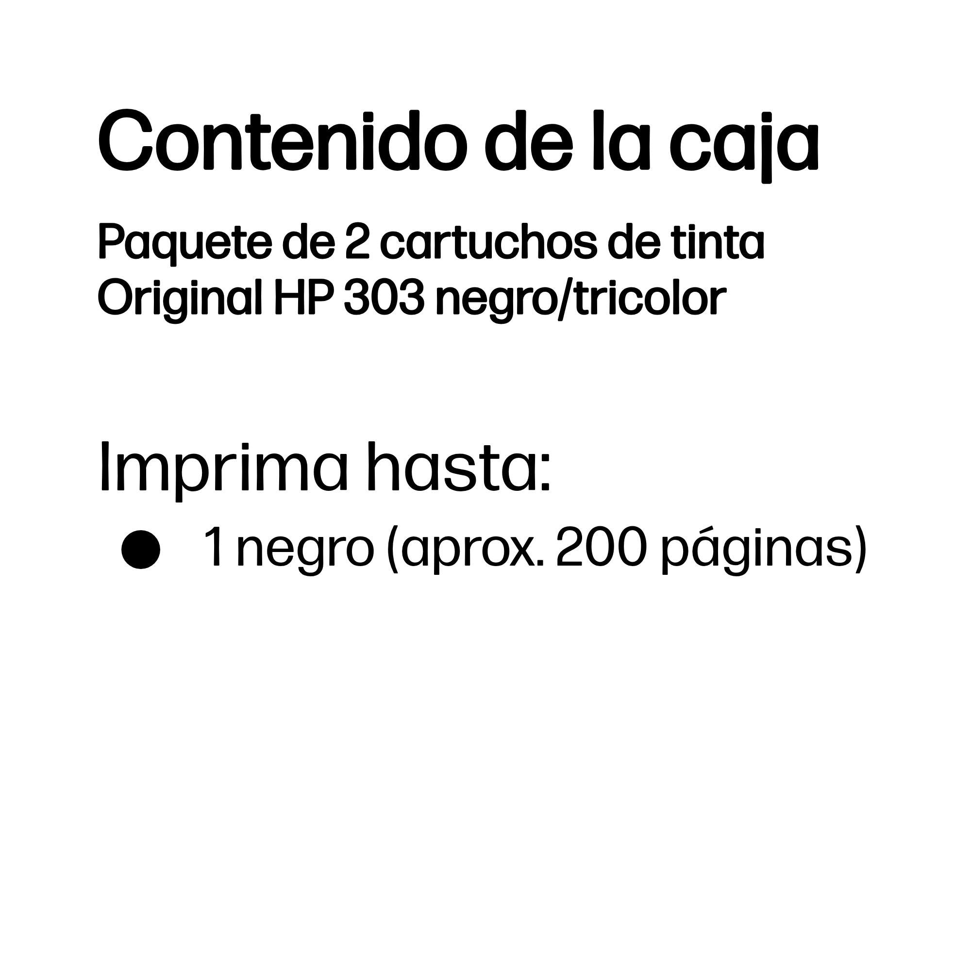 EAN 0199764687203 - HP 303 2-pack Black/Tri-color Original Ink Cartridges cartucho de tinta 2 pieza(s) Rendimiento estándar N imagen 3