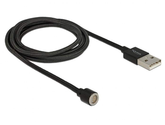 Delock Usb 2.0 Datos Magnéticos Y Cables De Carga, Conector Usb-A> Conexión Magnética Negra, 1.1 Metros, Gesleevt 85724