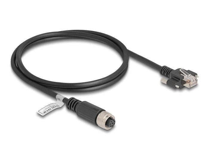 Delock M12 Cable A-Kodiert 8 Pin Hembra A Rj45 Macho Cat.5e Ftp 1 M Negro