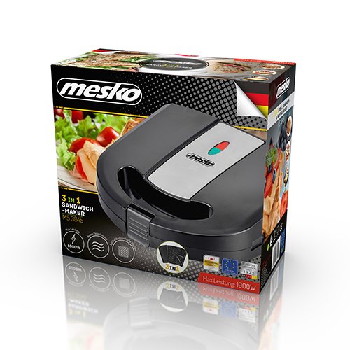 EAN 5902934835411 - Mesko Home MS 3045 sandwichera 1000 W Negro imagen 7