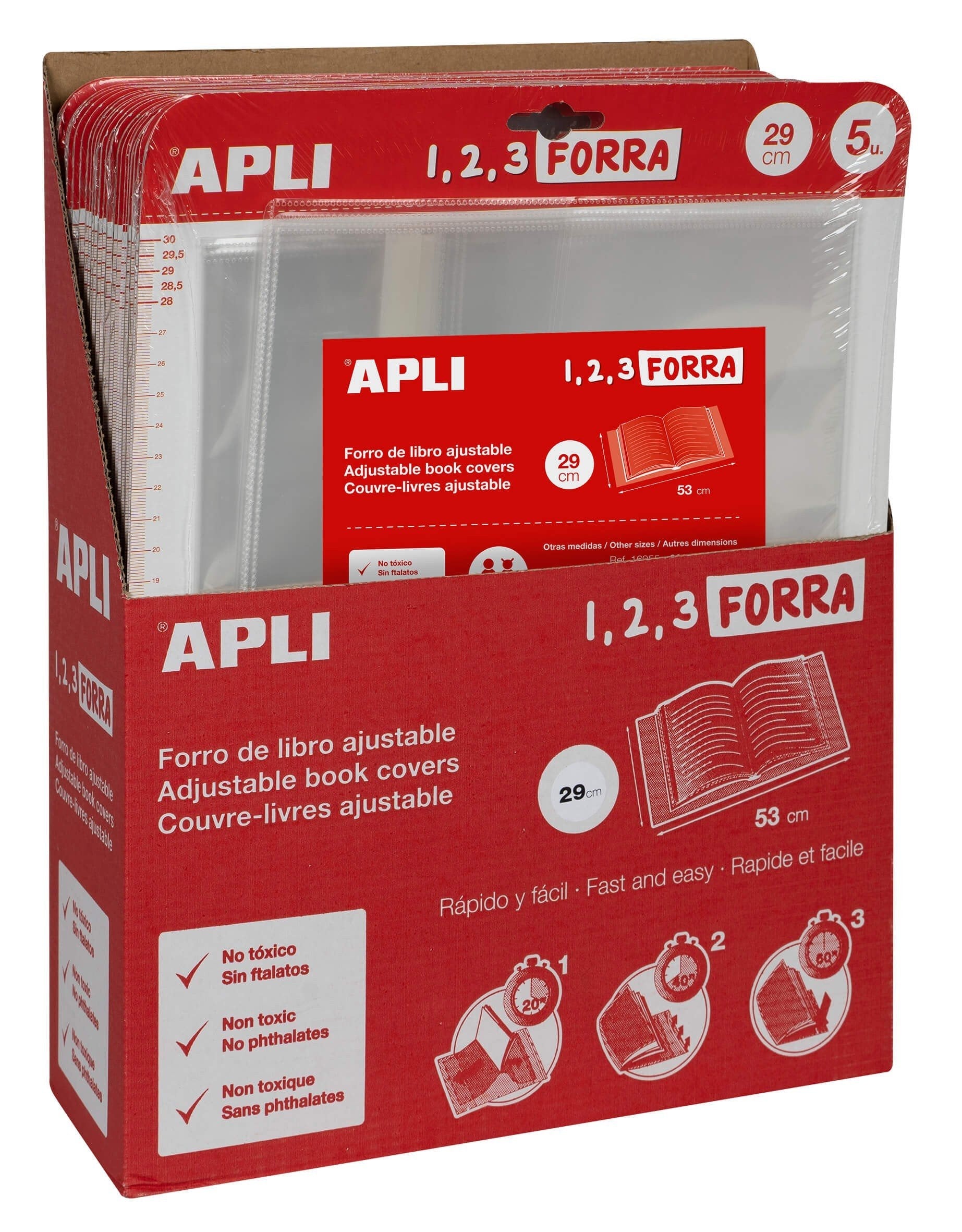 EAN 8410782169130 - APLI 16913 funda para libros y revistas 5 pieza(s) Transparente imagen 3