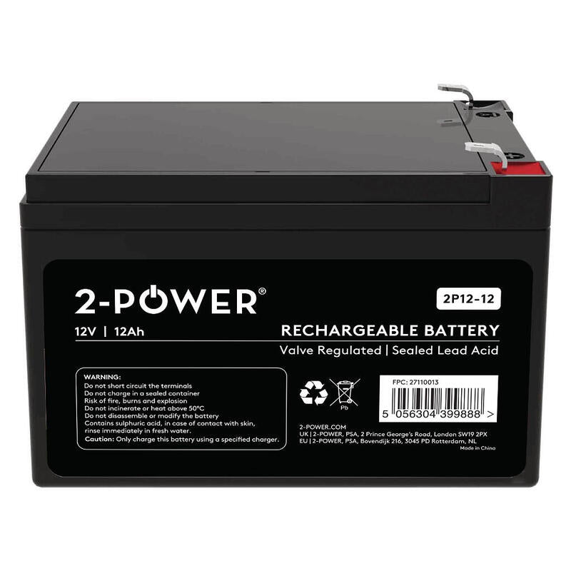 2-Power 2-Power 12v 12ah Vrla Batería Para For Multiple Ups Applications (Apc Rbc4) 2p12-12