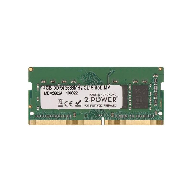 2-Power Memoria Sodimm 4gb Ddr4 2666mhz Cl19 Sodimm 2p-Kvr26s19s6/4