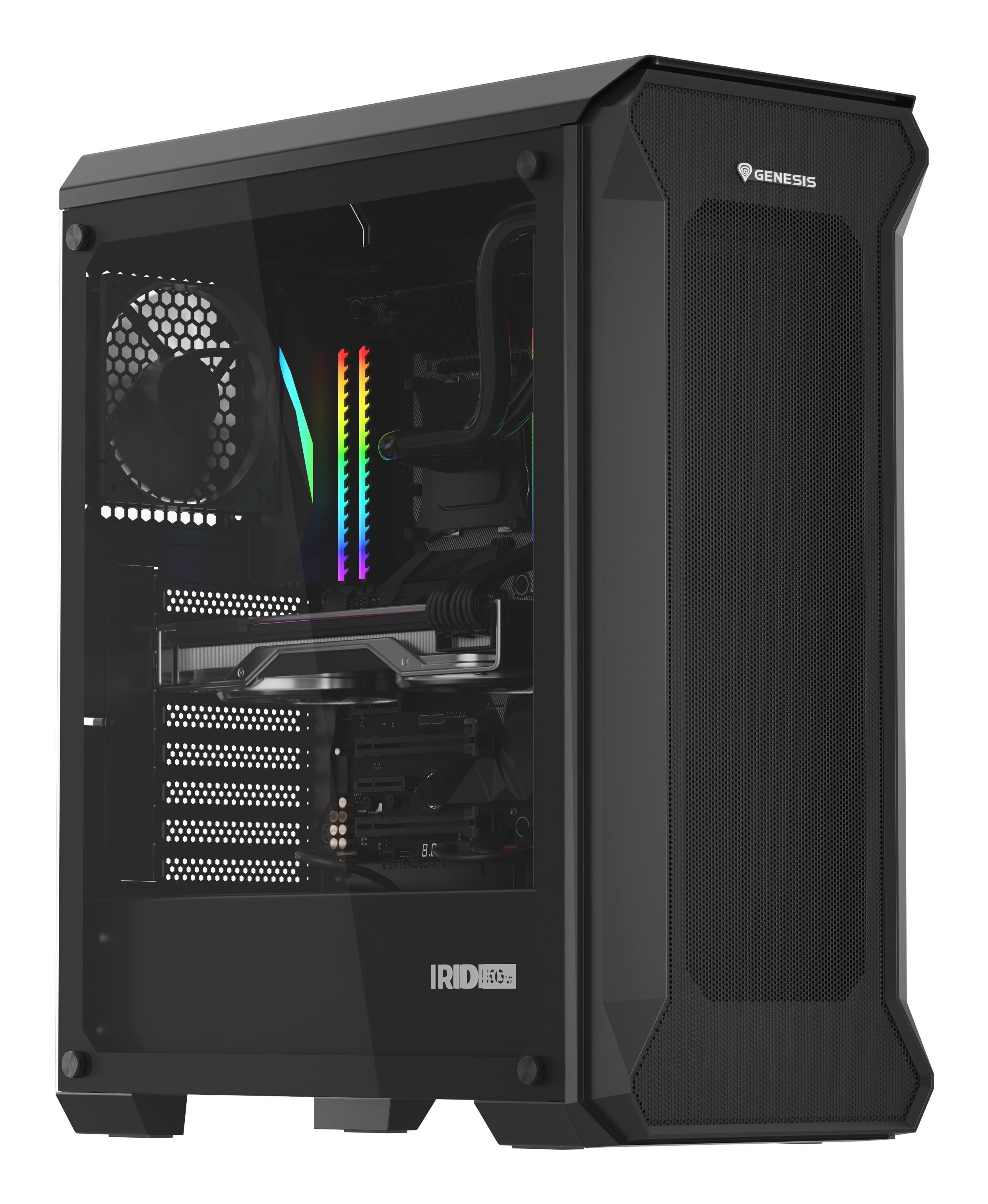 Caja Pc Natec Gaming Genesis Irid 505 Atx 2xusb 3.0 2xusb 2.0 S/F Cristal Templado