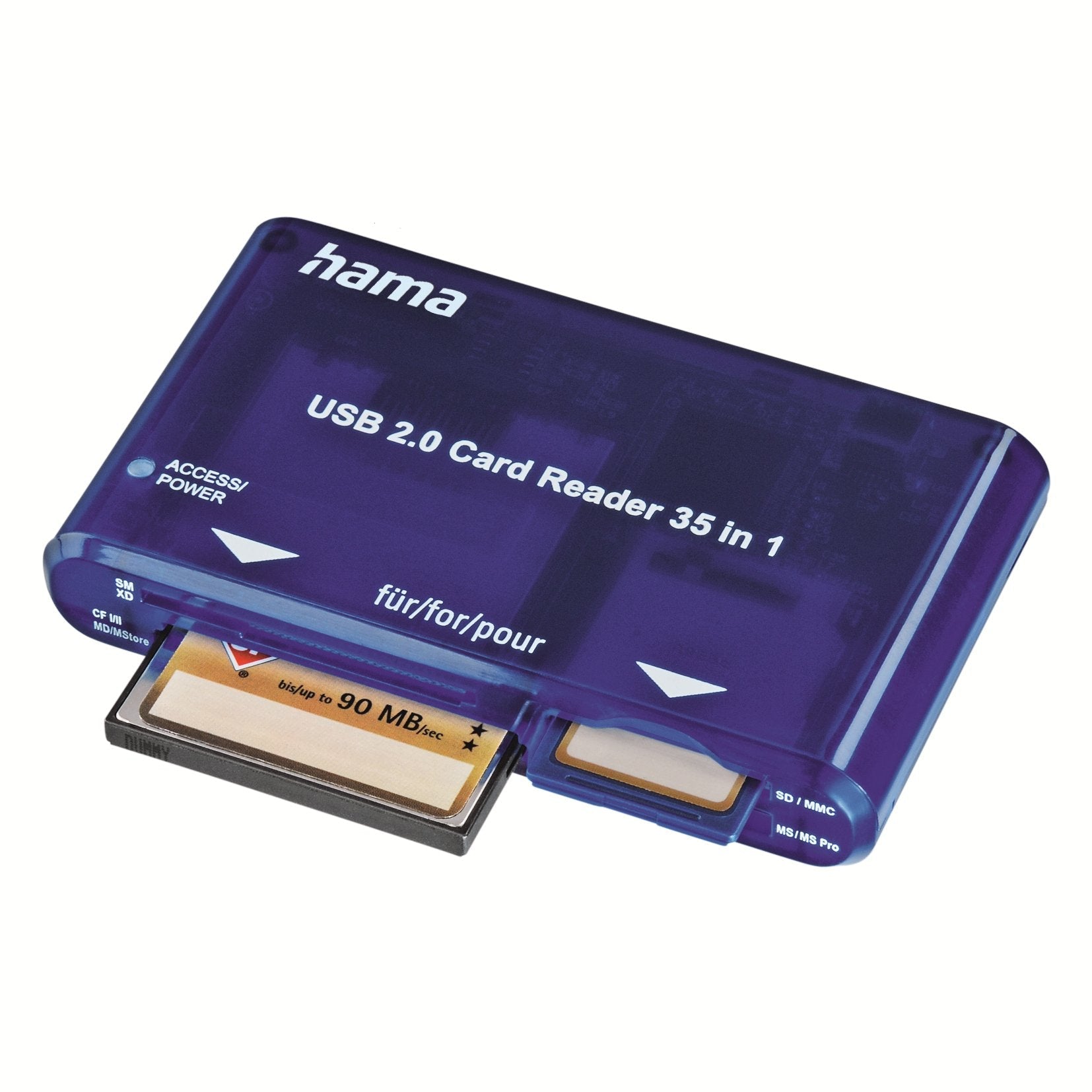 Hama Usb 2.0 Multi Card Reader 35 In 1, Blue 55348