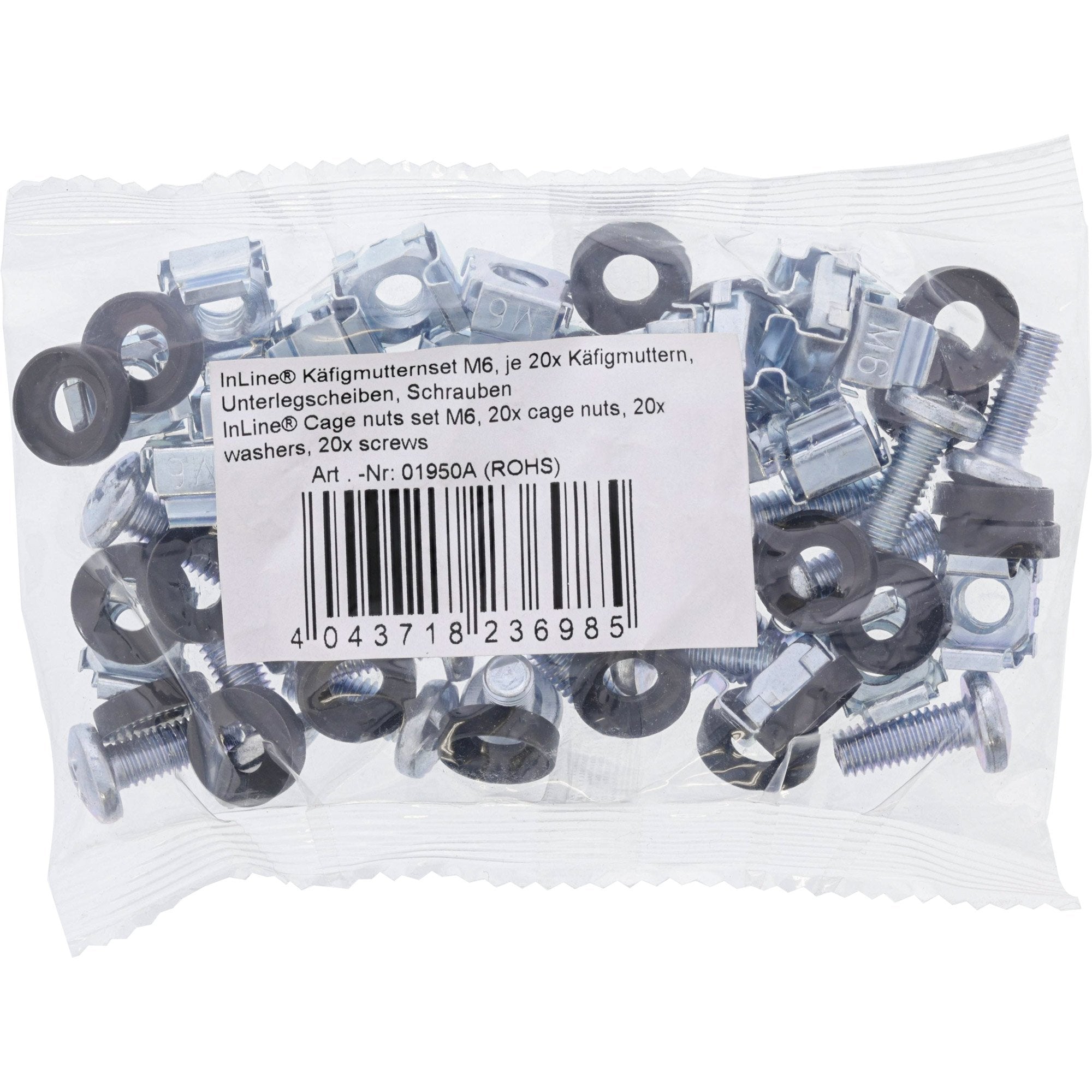 Juego De Tuercas Enjauladas Inline M6 20 Tuercas Enjauladas + 20 Arandelas + 20 Tornillos