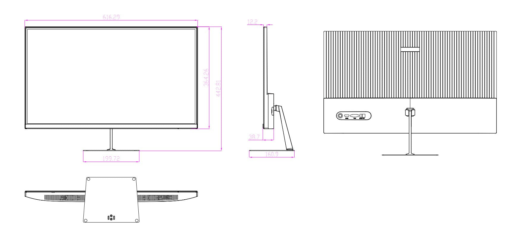 Monitor Dahua 27" Business Panel Va 1920x1080 16:9 75hz 5 Ms Tilt Colour Black Dhi-Lm27-C200