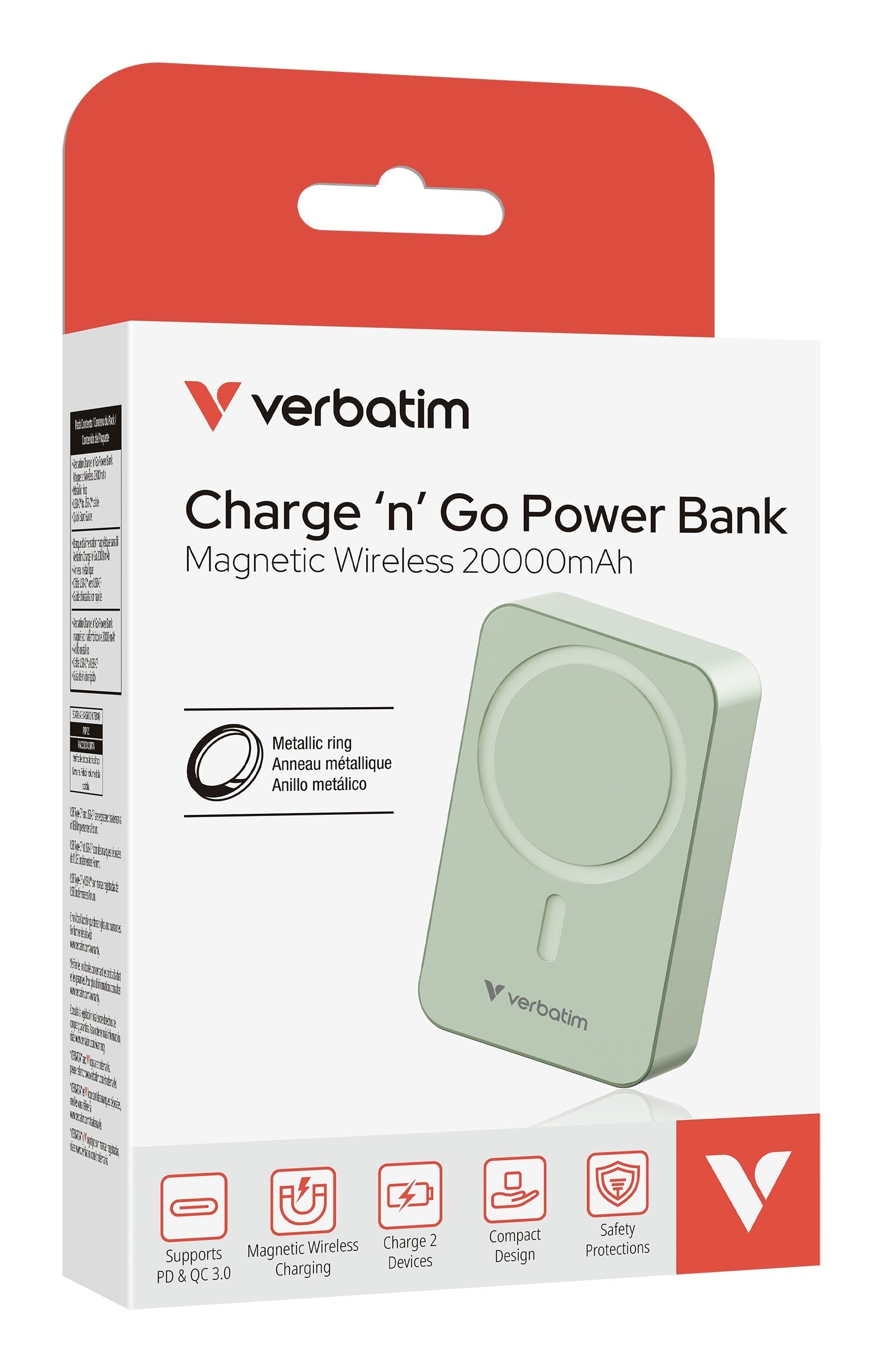 Verbatim Essential Power Bank Magn.Wirel. 20000mah Verde 32224