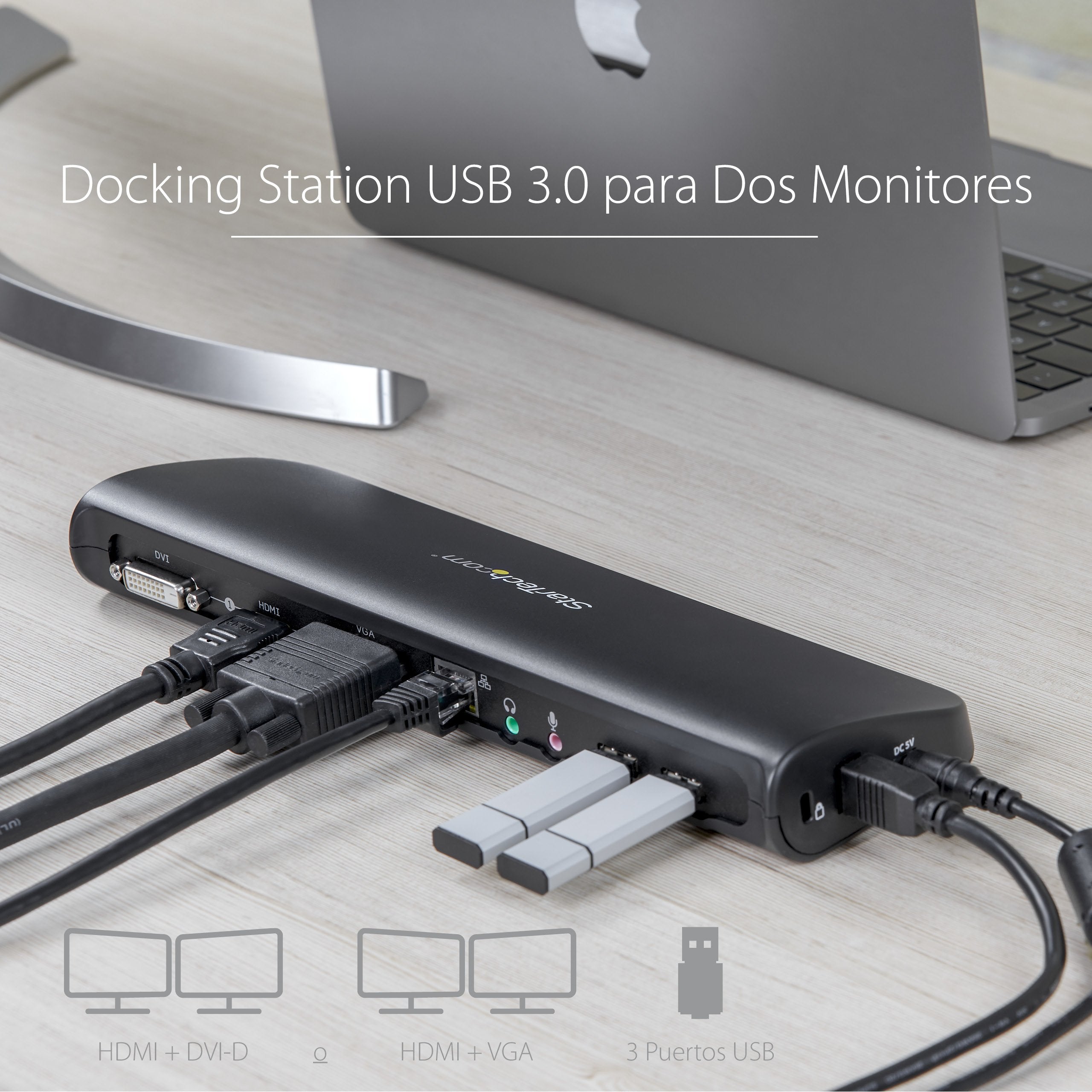 EAN 0065030851299 - StarTech.com USB3SDOCKHDV base para portátil y replicador de puertos Alámbrico USB 3.2 Gen 1 (3.1 Gen 1) imagen 7