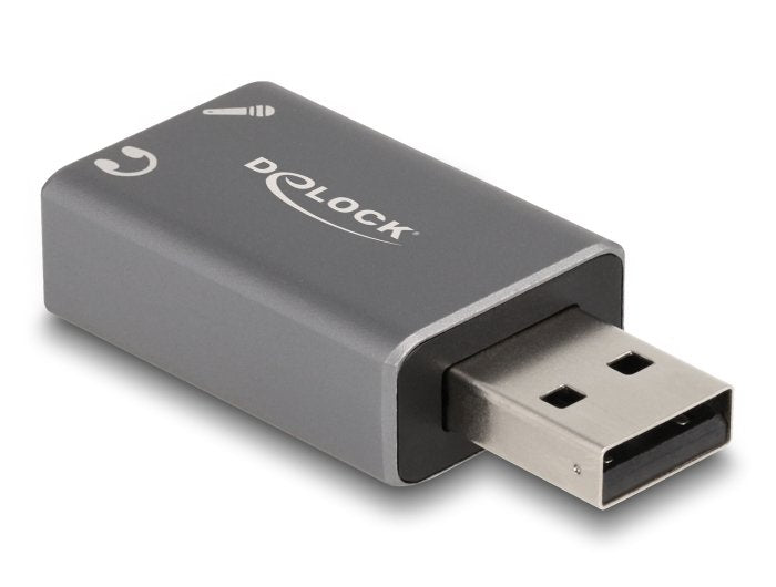 Delock Externe Usb Soundkarte Mit Usb-A Stecker Auf 2 X 3.5mm Klinkenbuchse Plug & Play Audio Adapter