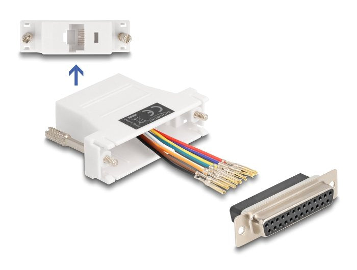 Delock D-Sub 25 Pin Buchse Zu Rj45 Buchse Montagesatz Weiss