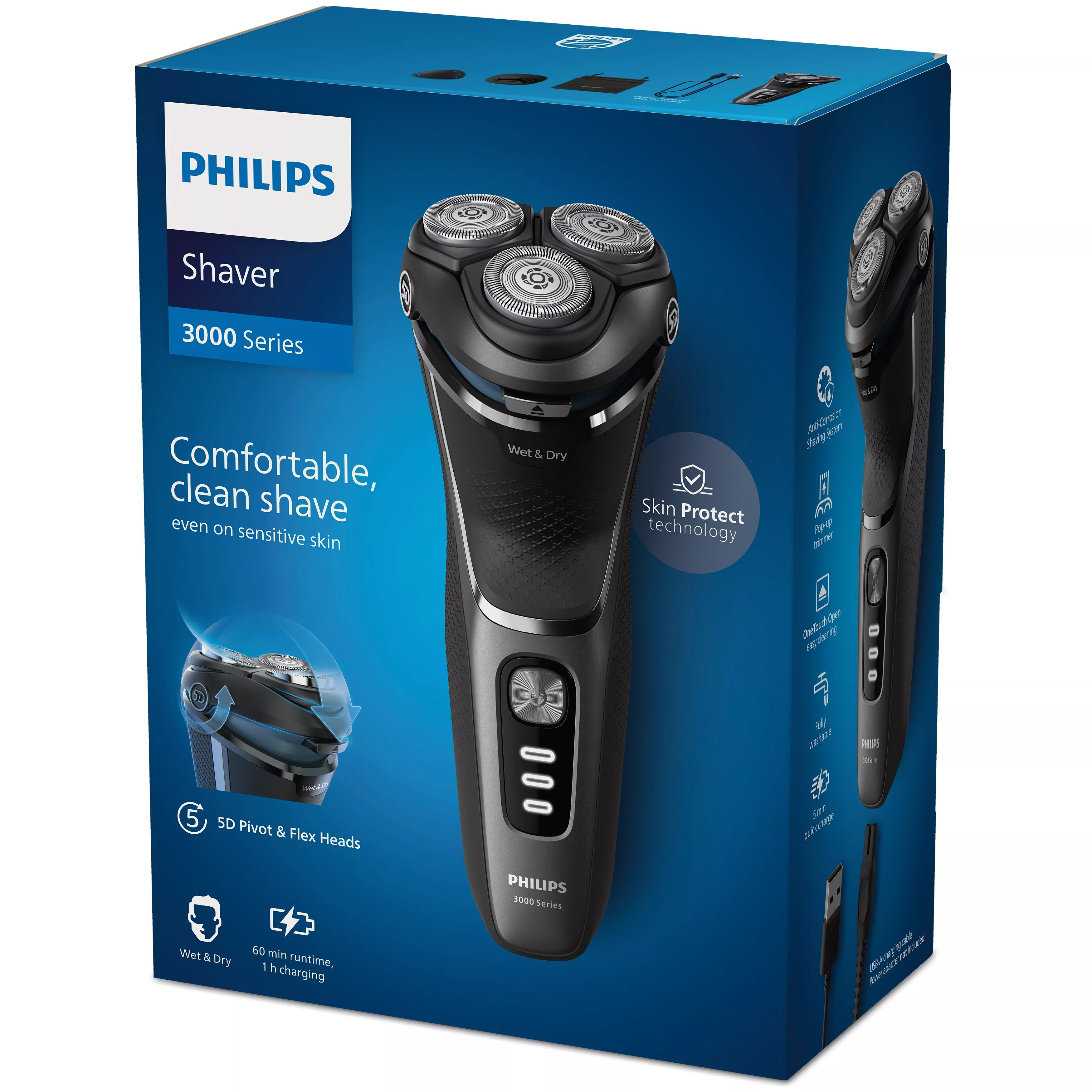 EAN 8720689018630 - Philips S3343/13 afeitadora Máquina de afeitar de rotación Recortadora Negro, Cromo imagen 5