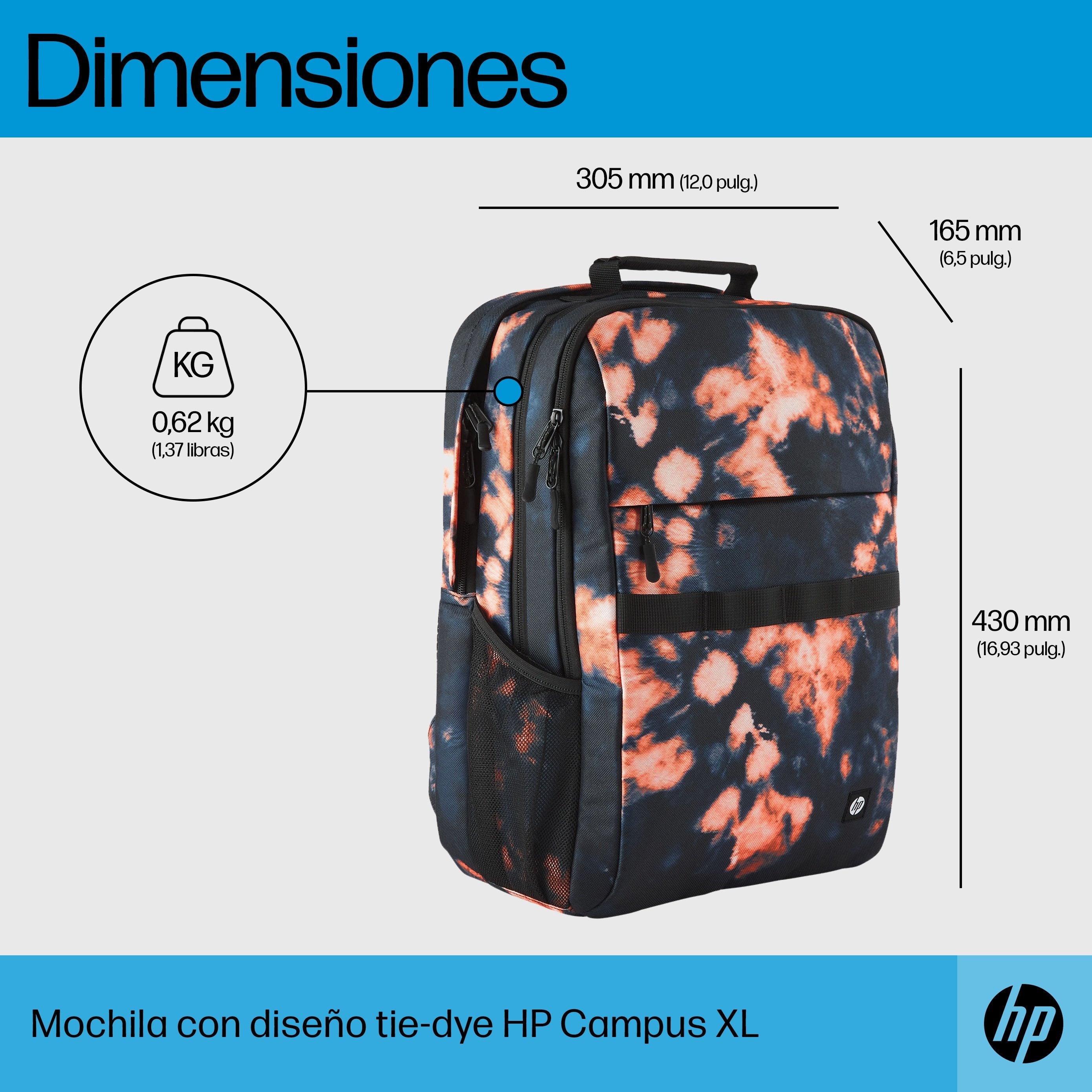 Hp Mochila Campus Xl Con Teñido Anudado 15.6"