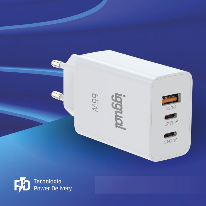 EAN 8435364320501 - iggual IGG320501 cargador de dispositivo móvil Smartphone, Teléfono móvil, Tableta Blanco Corriente alter imagen 7