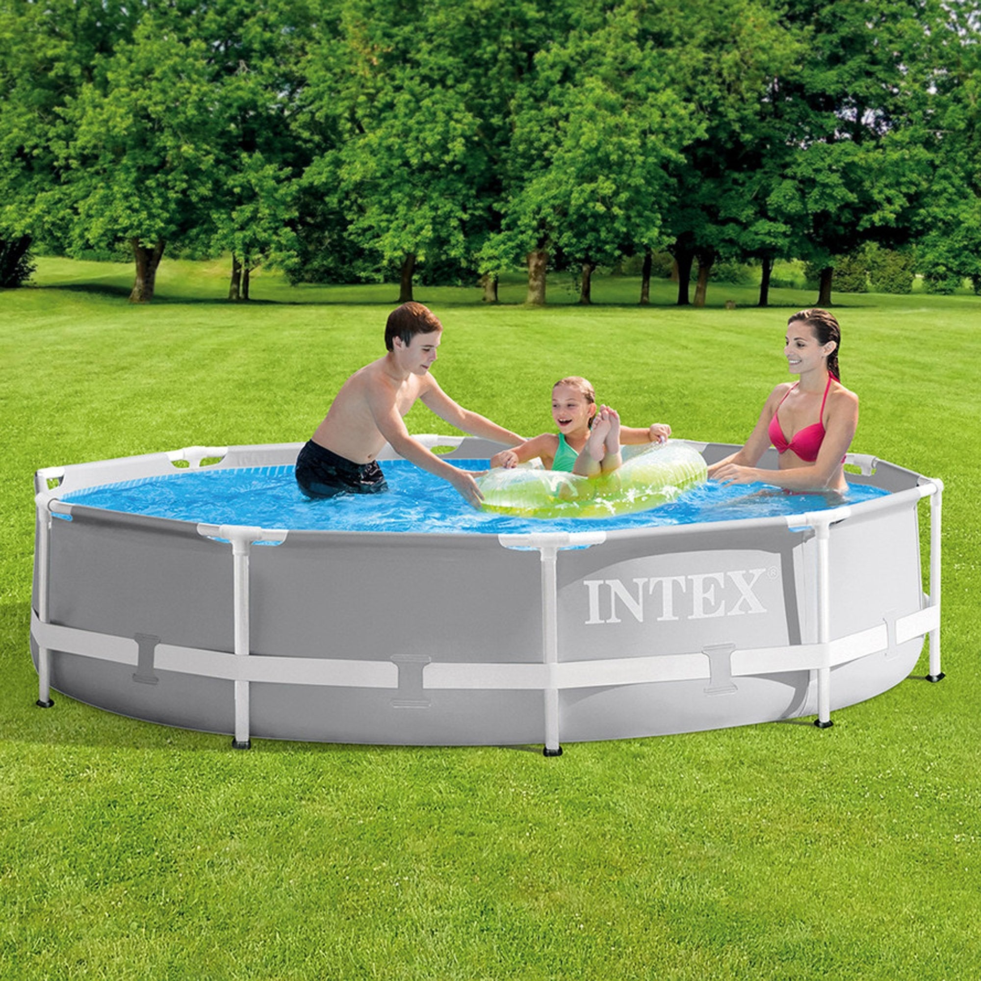 EAN 6941057414270 - Intex PrismFrame Piscina con anillo hinchable Círculo 4485 L Azul, Gris imagen 4