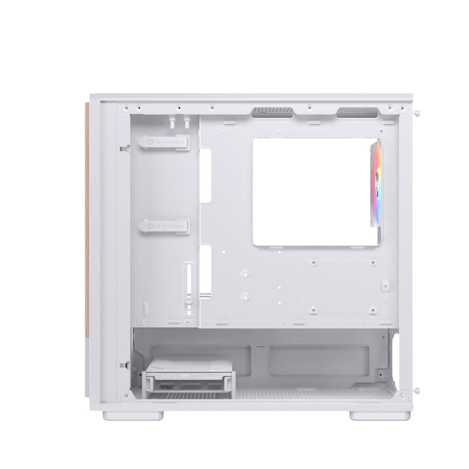 Caja Micro-Atx Semitorre Einarex Pm400 Rgb 3 Fans Blanca Excs-Pm-400r-W